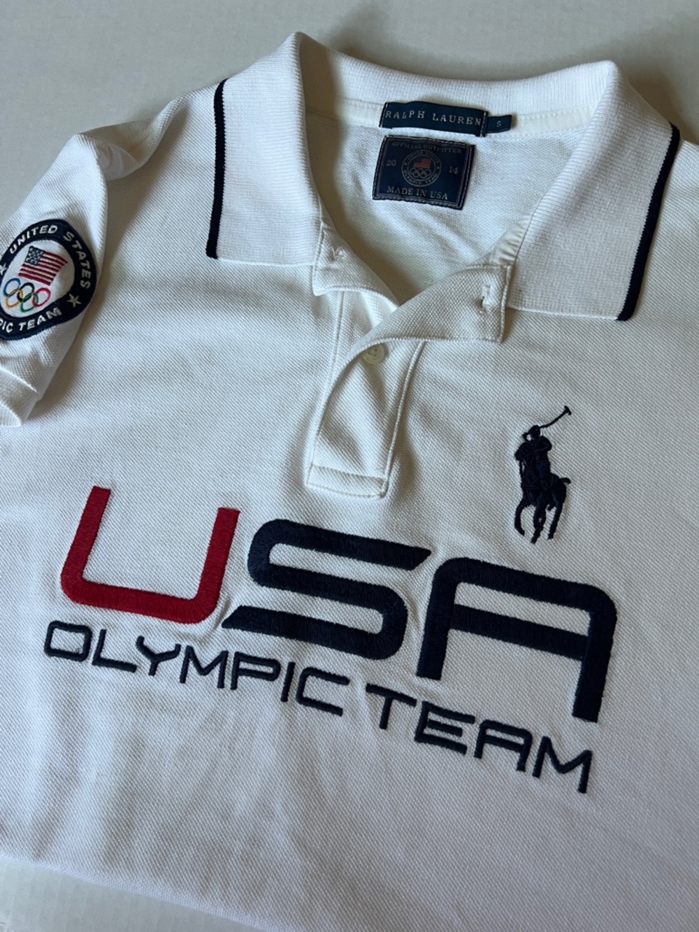 Ralph Lauren US Olympic 2014 White Polo Shirt Size Small Women’s